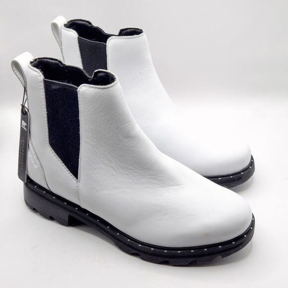 NEW Sorel Women’s Lennox Chelsea Boots White Minimalist Capsule Wardrobe Size 9 - Picture 1 of 12